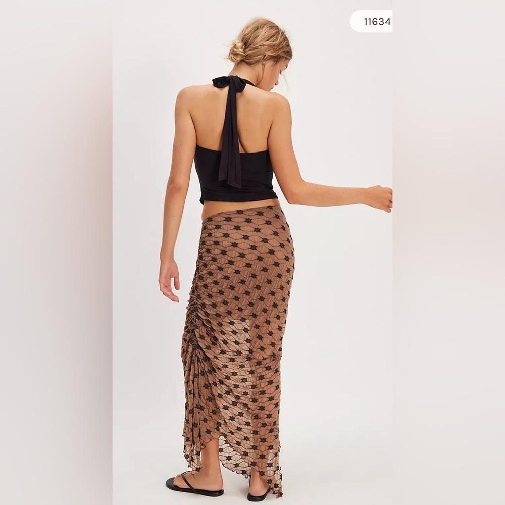 SOLD.    NWT FREE PEOPLE Margot Convertible Maxi Skirt Woodsmoke Size Large - Picture 6 of 11